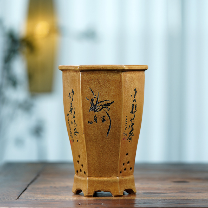 Ceramic Hexagon Bonsai Pot, Fl - مراجعة Bonsai Garden China وسعره