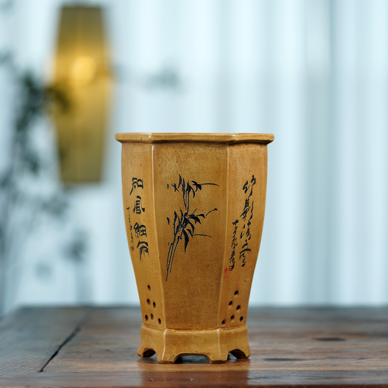 Ceramic Hexagon Bonsai Pot, Fl - مراجعة Bonsai Garden China وسعره